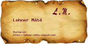 Lehner Máté névjegykártya